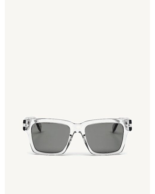 Hublot Gray Square Acetate Sunglasses With Solid Smoke Lens for men