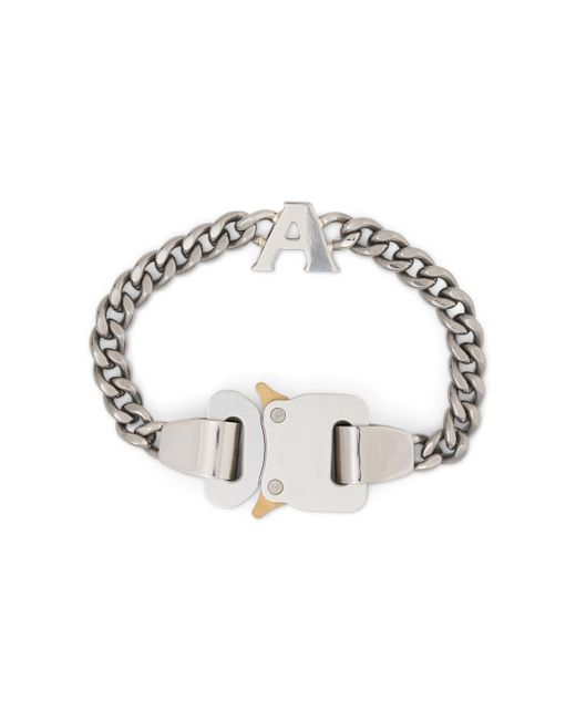 1017 ALYX 9SM Metallic Buckle Bracelet With Charm, , 100% Steel, Size: Large/Xl for men