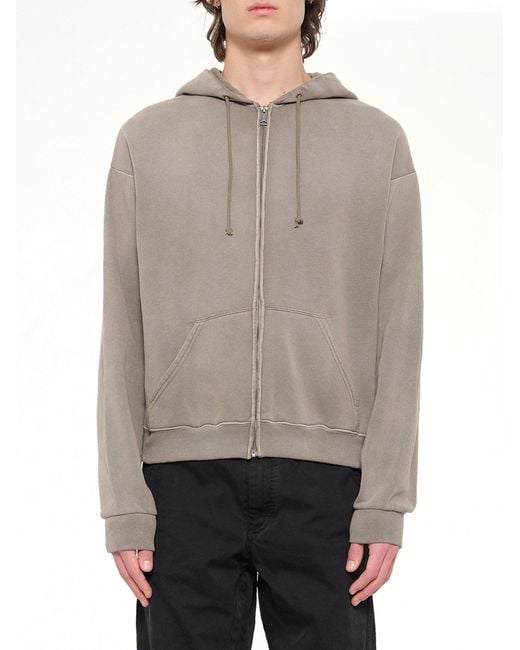 Maison Margiela Gray 4-Stitch Zipped Hoodie for men