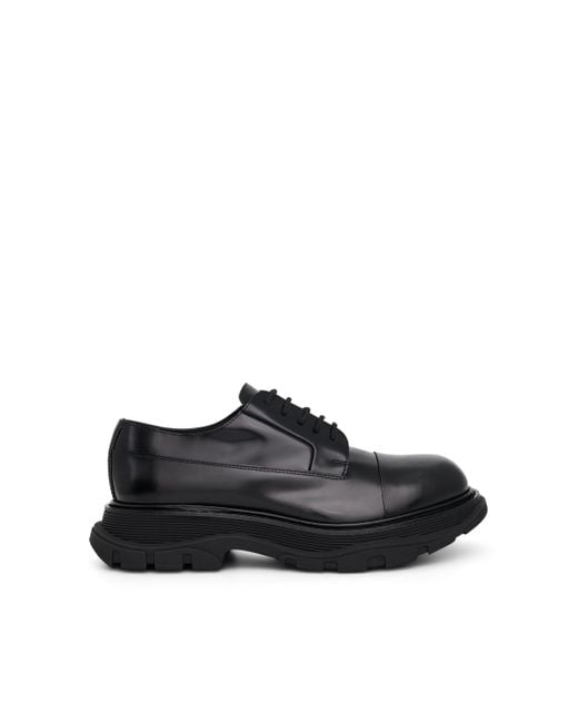 Alexander McQueen Black Tread Slick Derby Shoes, , 100% Rubber for men
