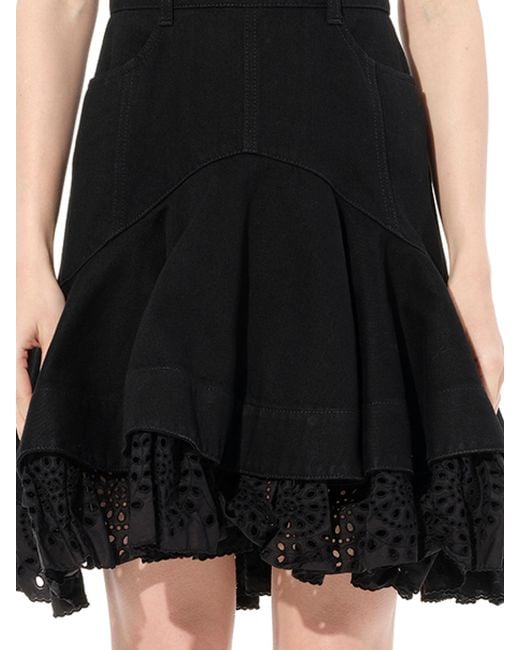 McQueen Black Mini Denim Dress