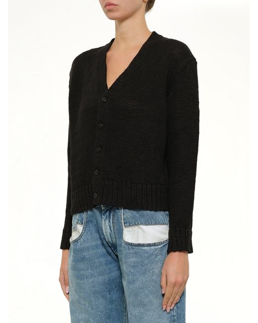 Maison Margiela Black Hemp Cardigan