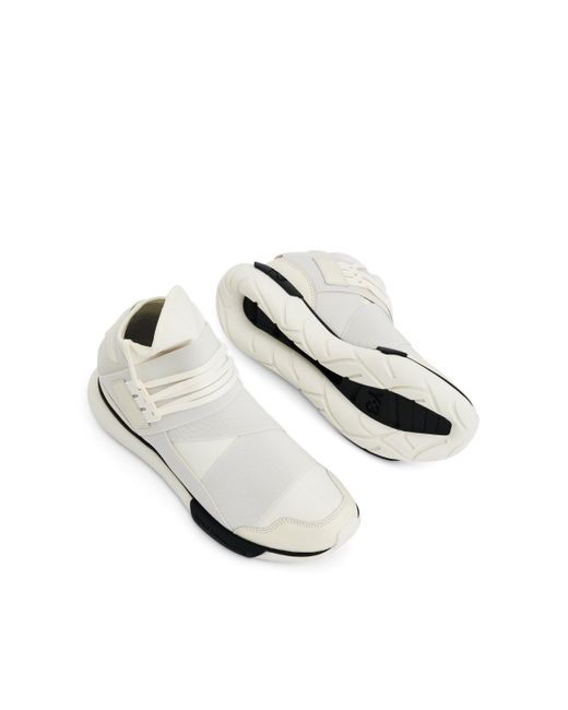 Y-3 White Qasa Sneakers, Cream/, 100% Rubber for men