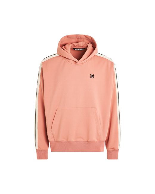 Palm Angels Pink 'Monogram Track Hoodie, Long Sleeves, /, 100% Polyester, Size: Small for men