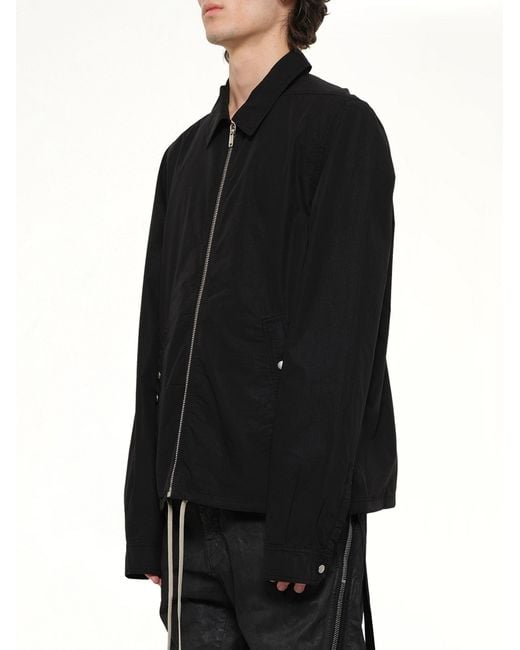 Rick Owens Black Zipfront Jacket for men