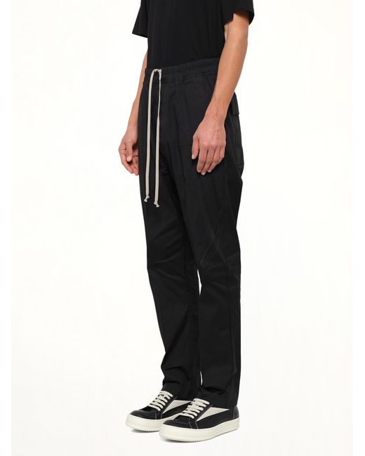 Rick Owens Black Cotton Poplin Drawstring Long for men
