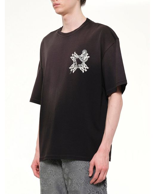 Amiri Black Ma Quad Snake Oversized T-Shirt for men