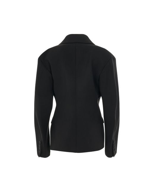 Off-White c/o Virgil Abloh Black Off- Wool Blend Round Jacket, Long Sleeves, , 100% Cotton
