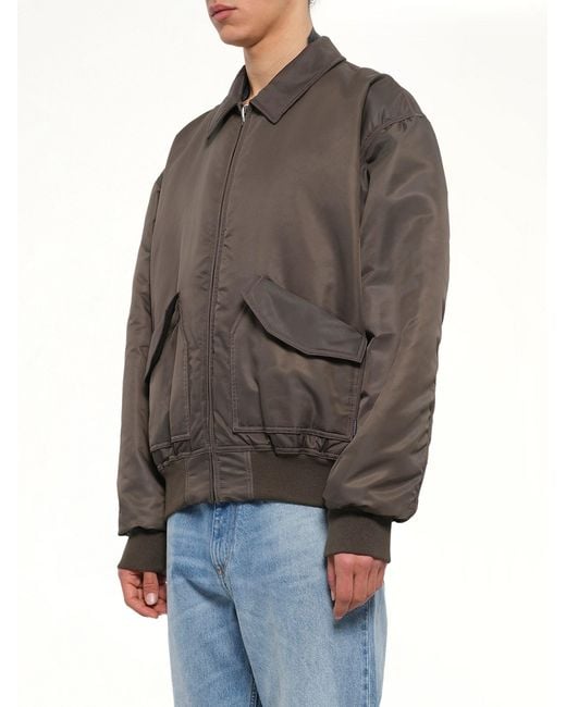 MM6 by Maison Margiela Gray Nylon Bomber Jacket for men