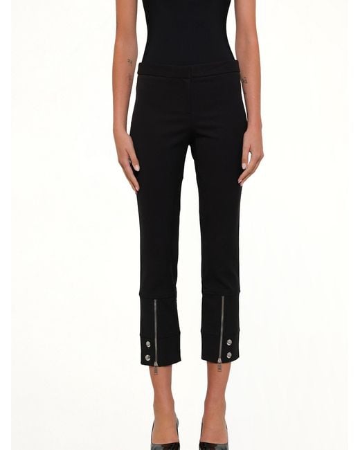 McQueen Black Fitted Zip Pants