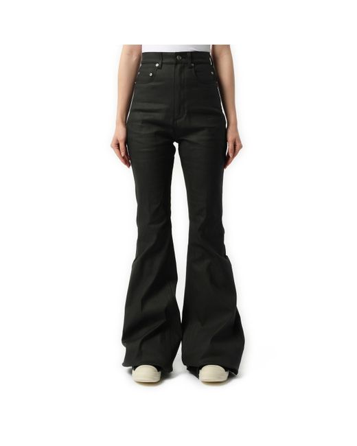 Rick Owens Black Chalk Stretch Denim Bolan Bootcut, , 100% Cotton