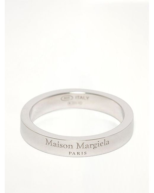 Maison Margiela White Logo Reference Ring 4Mm for men