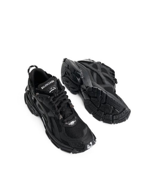 Balenciaga Black Runner Sneakers, Matt, 100% Rubber for men