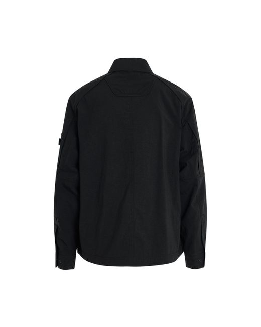 Juun.J Black Nylon Military Detail Zip-Up Shirts, Long Sleeves, , 100% Nylon for men