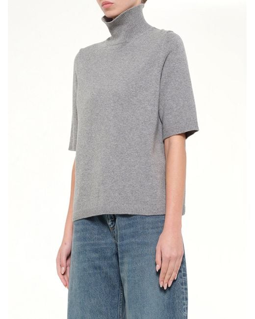 Alaïa Gray Light Cashmere Highneck Jumper