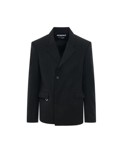 Jacquemus Black Melo Suit Jacket, Long Sleeves, , 100% Virgin Wool for men