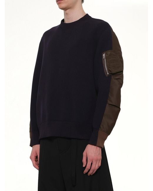 Sacai Sponge Sweat Pullover in Blue for Men | Lyst