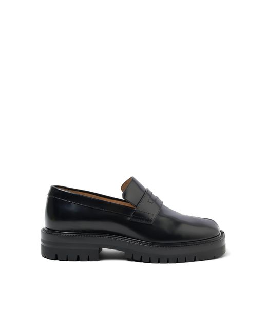 Maison Margiela Black Tabi Leather Loafers Chunky Sole, , 100% Calf Leather