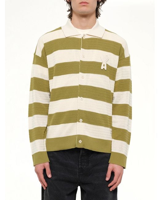 AMI Natural Shirt Collar Cardigan With Adc for men