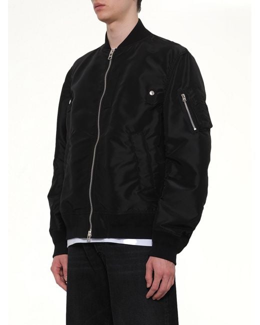 Sacai Black Nylon Twill Blouson for men