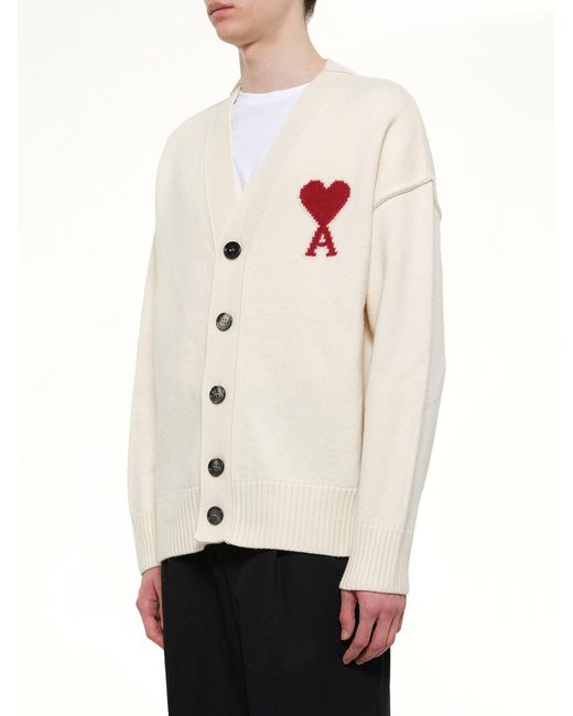 AMI Natural Ami De Coeur Cardigan for men