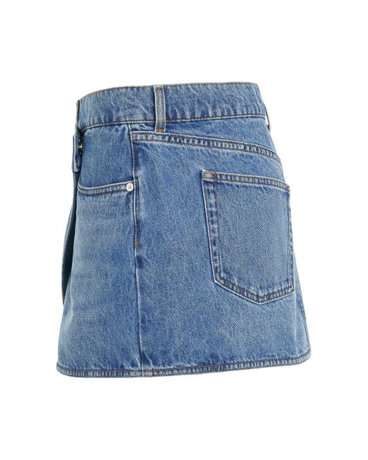 Coperni Blue Denim Mini Skirt, Washed, 100% Cotton