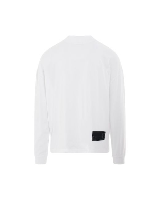 we11done White 'High Neck Wd Logo Long Sleeve T-Shirt, Round Neck, , 100% Cotton, Size: Small for men