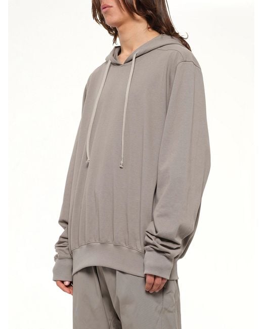 Rick Owens Gray Heavy Jersey Hoodie for men