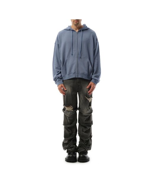 we11done Blue Twin All Around Hoodie Zip-Up, 100% Cotton for men
