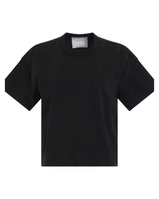 Sacai Black S Cotton Jersey T-Shirt With Pocket