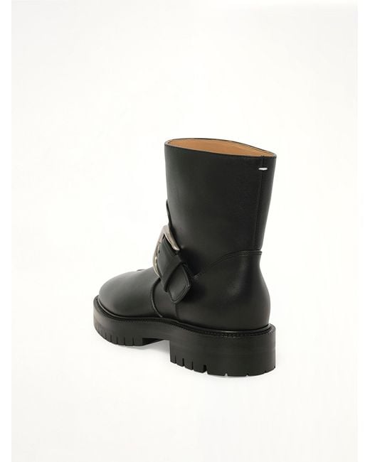 Maison Margiela Black Tabi County Buckle Ankle Boots