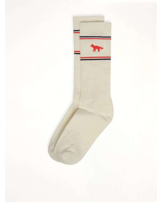 Autry White X Maison Kitsune Socks for men