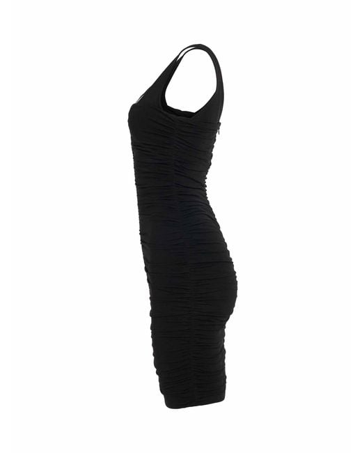 Givenchy Black Shiny Crepe Jersey Midi Dress
