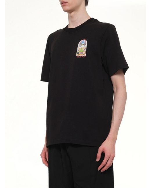 Casablanca Black Tennis Landscape Classic T-Shirt for men