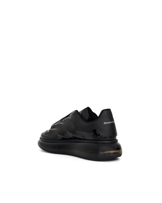Alexander McQueen Black Larry Lux Transparent Sneakers, /Fume, 100% Calf Leather for men