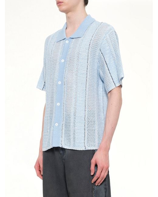 Feng Chen Wang Blue Knited Shirt for men
