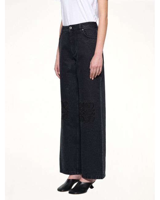 Loewe Black Anagram Baggy Tonal Jeans Af