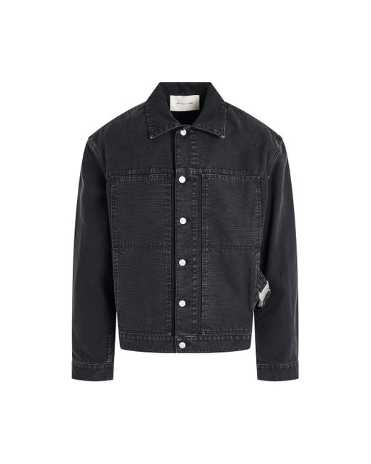 1017 ALYX 9SM Black Buckle Denim Jacket, Long Sleeves, Washed, 100% Cotton, Size: Medium for men