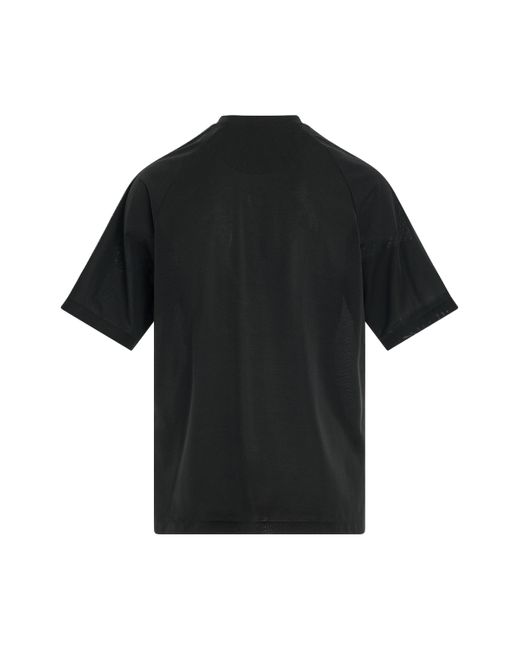 Y-3 Black '3 Stripe T-Shirt, Short Sleeves, /Off, 100% Cotton, Size: Small for men