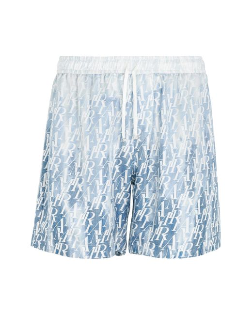 Amiri Blue Gradient Repeat Shorts, Ashley, 100% Silk, Size: Medium for men