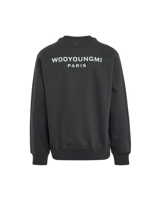Wooyoungmi Gray Back Logo Sweatshirt, Long Sleeves, , 100% Cotton for men