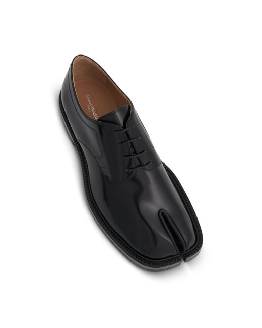 Maison Margiela Black Tabi Lace-Ups Chunky Sole Shoes, , 100% Calf Leather for men
