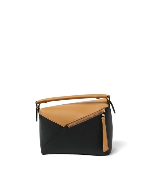 Loewe Black Puzzle Edge Small Bicolour Bag, 100% Classic Calf