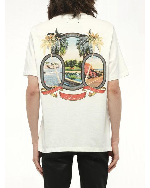 Amiri Natural Ma Paradise T-Shirt, 100% Cotton, Size: Small for men