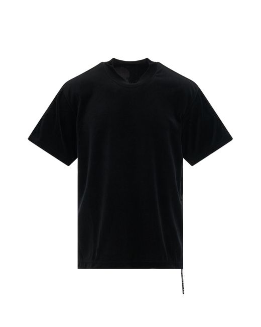Mastermind Japan Black Embroidery Logo Boxy Fit Baseball T-Shirt, Round Neck, Short Sleeves, , 100% Cotton, Size: Large for men