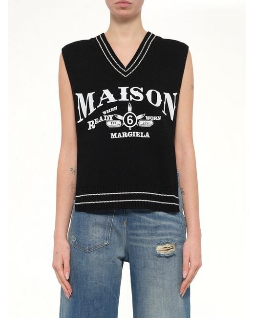 MM6 by Maison Margiela Black Varsity Stole