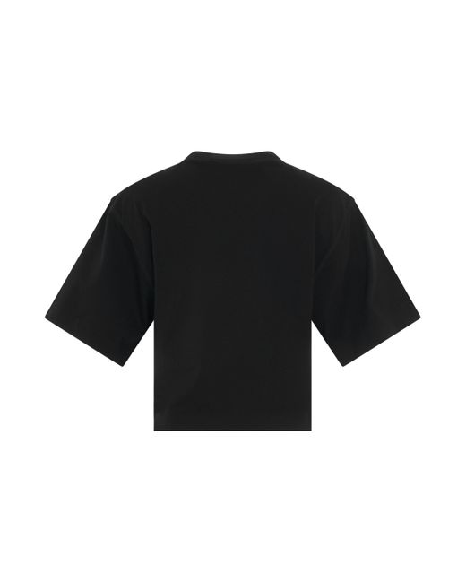 Off-White c/o Virgil Abloh Black Off- Big Logo Bookish Crop T-Shirt, Short Sleeves, , 100% Cotton, Size: Medium
