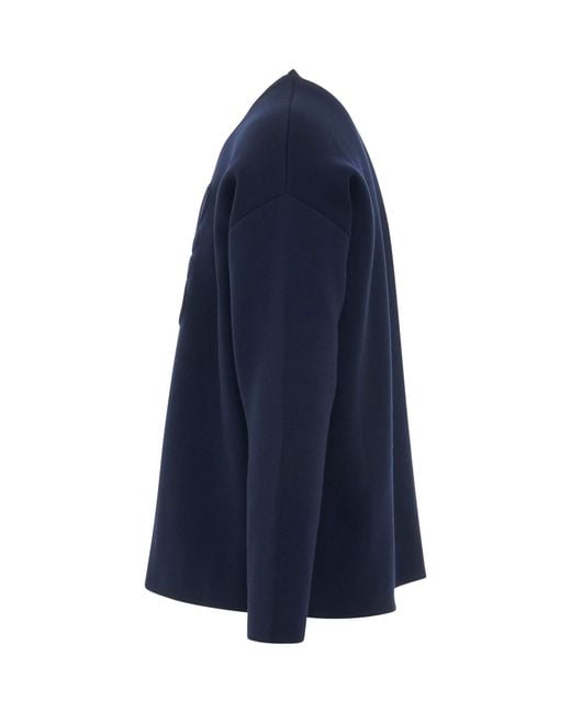 Loewe Blue Debossed Anagram Sweater, Round Neck, Size: Small for men