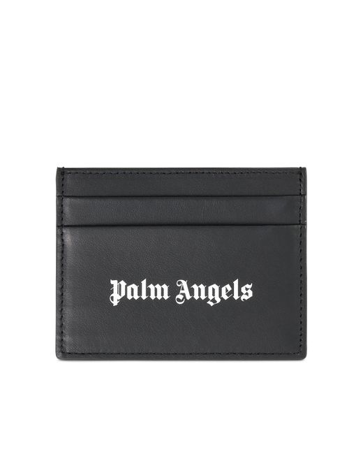 Palm Angels Black Logo Caviar Card Holder, , 100% Calf Leather for men