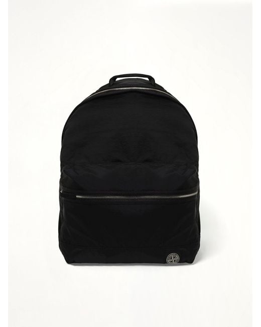 Stone Island Black 9200016 Coated Nylon Backpack for men